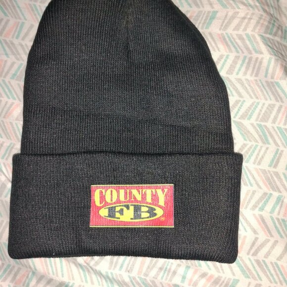 Men's black FB Country knit winter gloves and beanie set. Made in China. - Picture 3 of 7